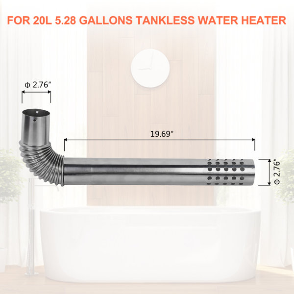 Camplux Vent Pipe 2.75''(70Mm) Stainless Steel Vent Exhaust Pipe For